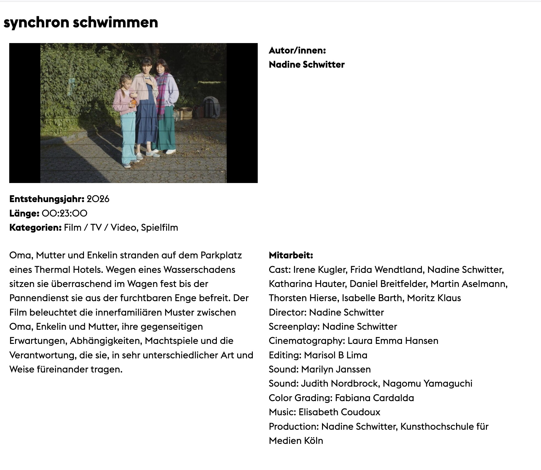Synchronschwimmen nadineschwitters